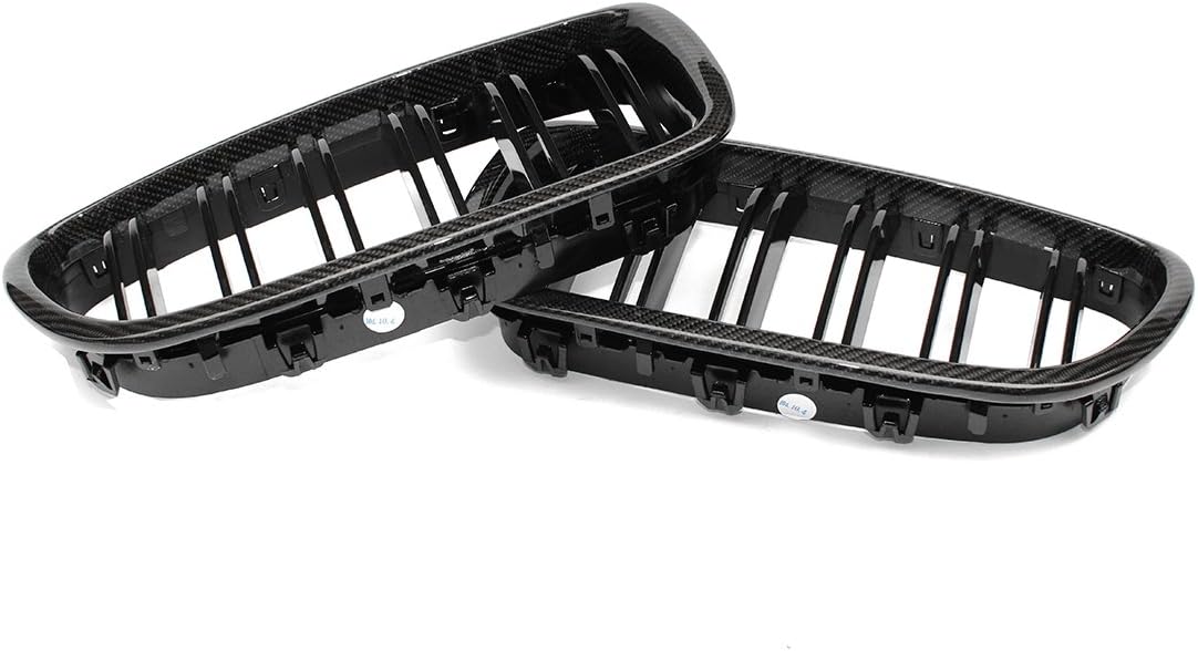 F10 Grille,Carbon Fiber Front Replacement Kidney Grill for BMW 5 Series F10 Gloss Black