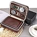 Watch Travel Case Portable Leather Zippered Watch Storage Box Display Organizer Case, Best Gift for Men, Women (4 Slot, Brown)