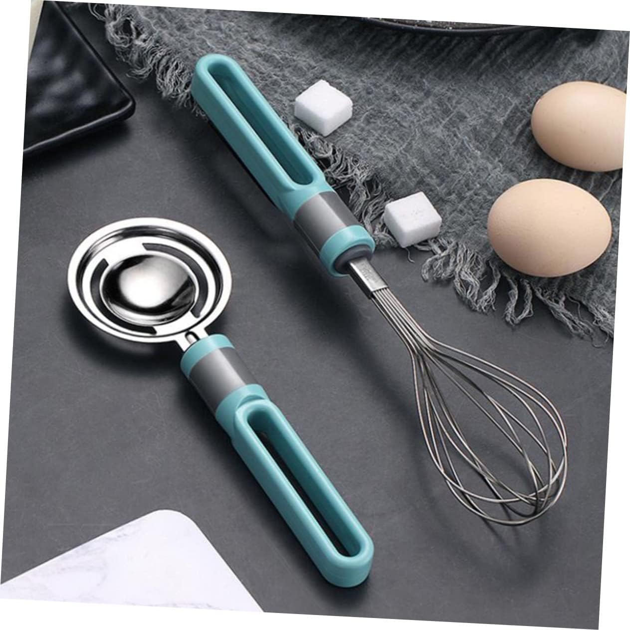 Hemobllo 2sets Hand Whisk Mixer Ergonomic Non Slip Handle for Cooking and Baking Lightweight Eggbeater and Egg Splitter for Blending Mixing and Beating 2pcs*2