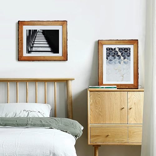 Miniatura 6 de Eosglac Marco de fotos rústico de 11 x 14 pulgadas, color marrón, marco de póster de madera para decoración de casa de campo para montaje en pared,