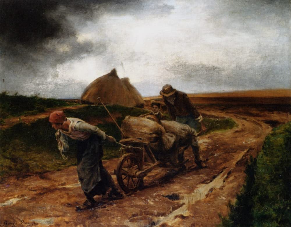 ARTXLXXBN Famous Print Painting Colorful Art Print the End of the Day by Georges Laugee Canvas Art Decorations for Home Decor 60x90cm