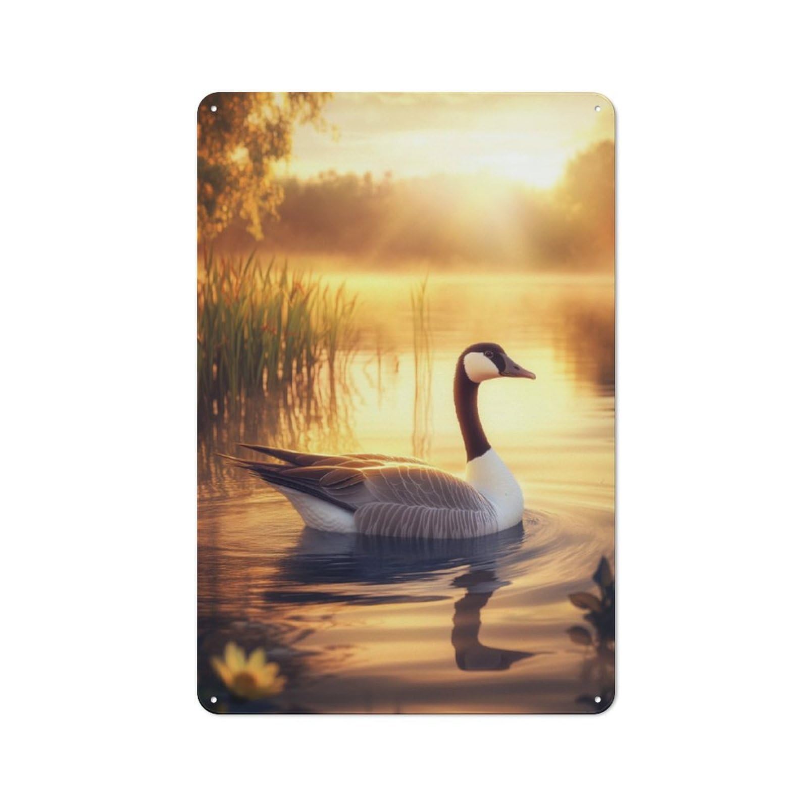 Junmoney Goose At Sunset Metal Plaque 30X20cm With For Hallway Wall, Retro Decor, For Wall Display Collectors