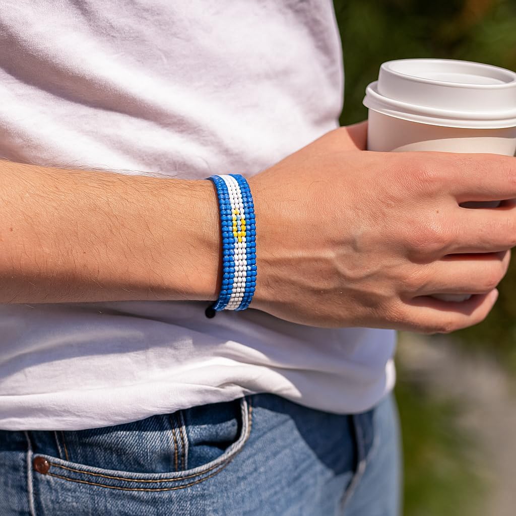 FAHARI Flag Bracelet | Adjustable | Handcrafted | Boho| Patriotic Bracelet - Image 3