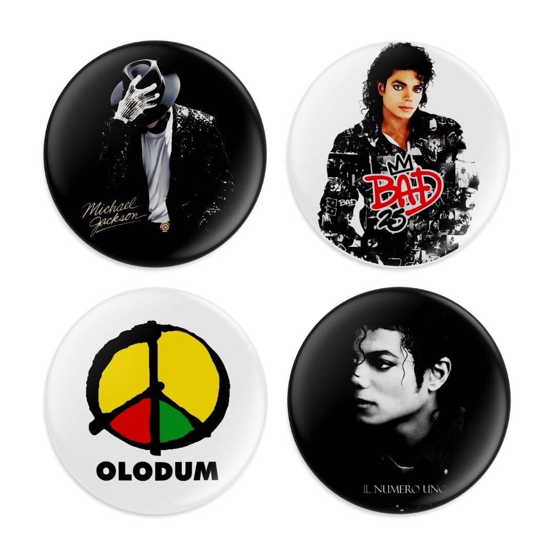 58mm Michael Jackson Pin Badges Set – Pack of 4-image-14