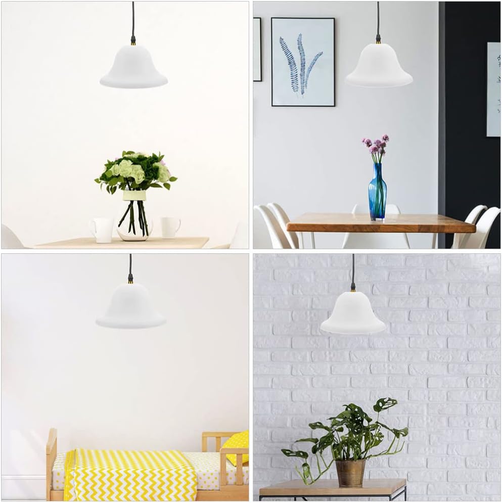 Operitacx Mushroom Lamp Shades 7.48X7.48X3.93 Inch Plastic Ceiling Lamp Covers Nordic Style Hanging Light Shade Set of 4 for Bedroom Living Room Office