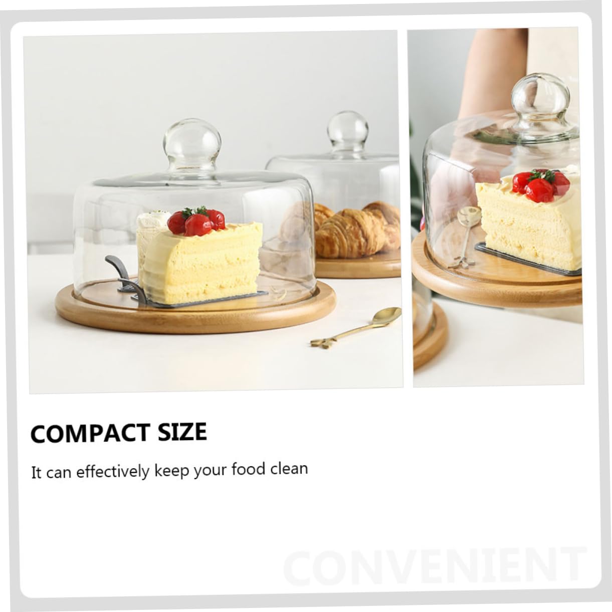 BESTYASH Cloche en Verre Transparente pour Desserts à Maison, Ronde