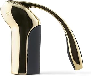 Rabbit Gold Vertical Lever Corkscrew Wine Opener - One-Pull Design, Foil Cutter, Stainless Steel Spiral for Effortless Uncorking