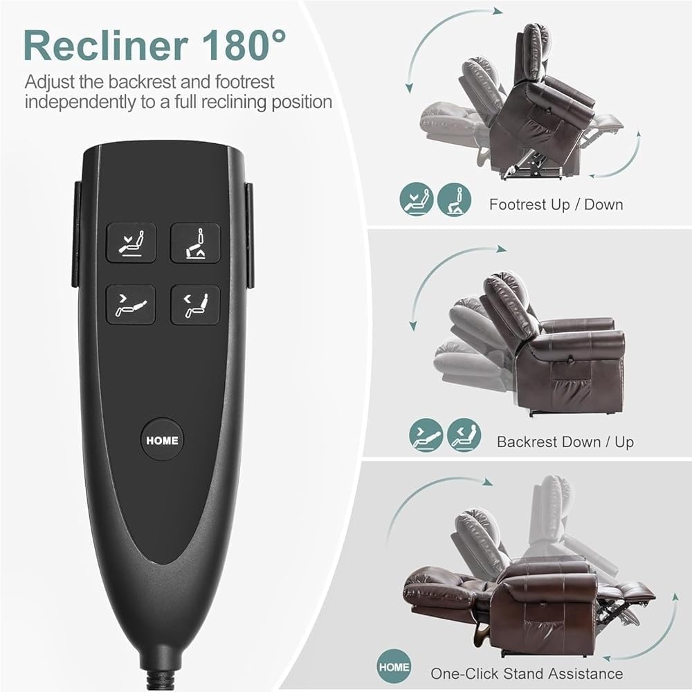 Overstuffed Wide Recliners for Elderly Upgraded Electric Lift Chairs with Cup Holders USB Type-C Ports ＆ Remote Control Oversized Power Lift Recliner Chair with Massage and Heat