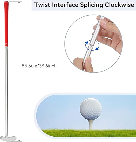 Miniatura 9 de Putters de golf, accesorios de golf bidireccionales para hombres, mujeres y adultos, diestrozurdo, juego de miniclub de golf para niños,