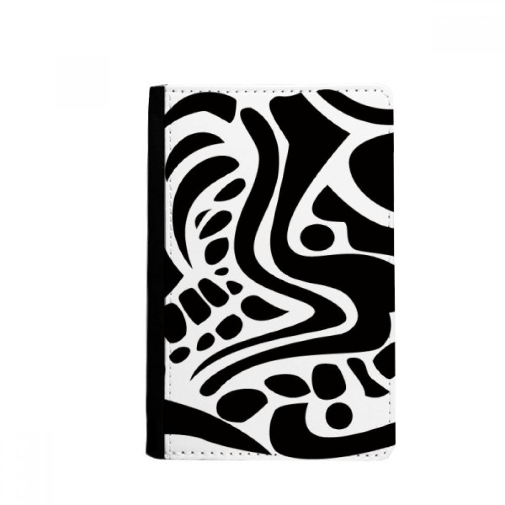 Egypt Black White Abstract Totem Fresco Passport Holder Notecase Burse Wallet Cover Card Purse