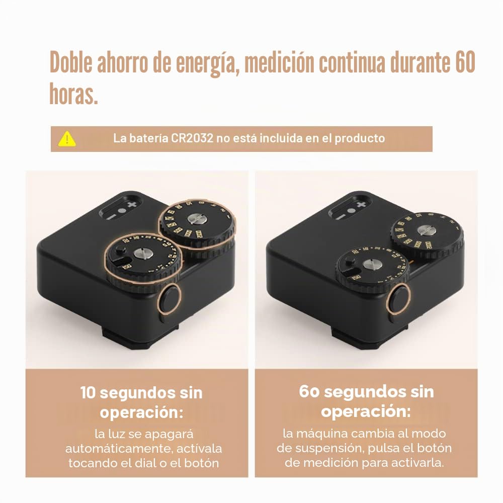 TTArtisan Medidor de luz II Generación Upgrade Dos Diales Medidor de luz para fotografía con Soporte de Zapata fría Compatible con Varias cámaras (Aluminio Negro)