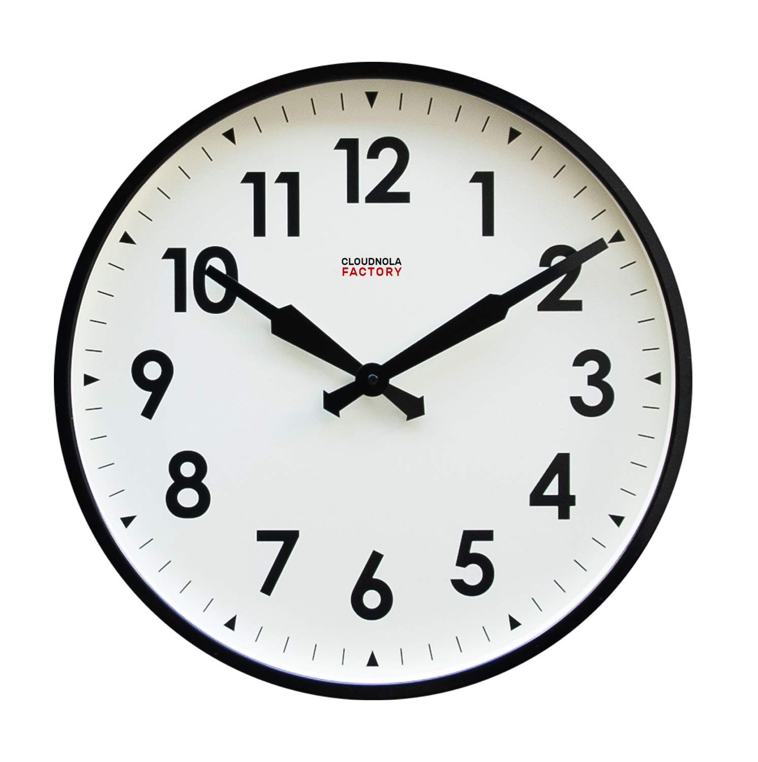 Cloudnola Reloj de Metal, Estilo Industrial, Reloj de Pared de diseño contemporáneo, Movimiento de Cuarzo silencioso, Negro
