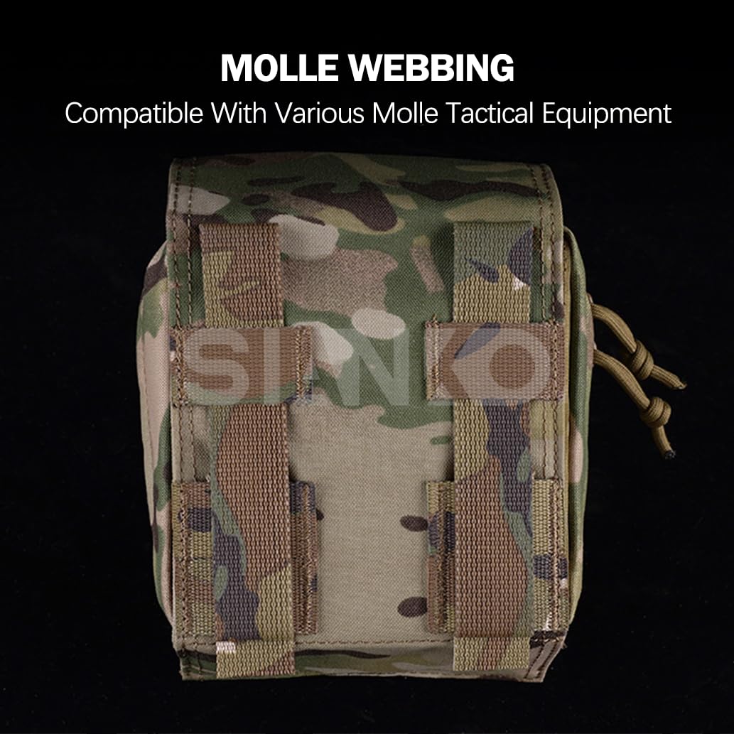 Molle - Kit táctico de primeros auxilios/bolsa IFAK, juego militar para deportes al aire libre, emergencia médica, liberación rápida, bolsa EMT bolsa de almacenamiento múltiple (Multicam/BK)