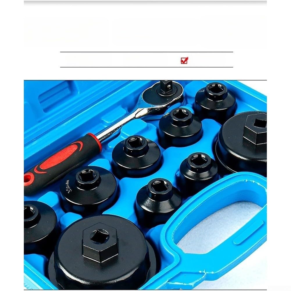Lot de 10 clés à filtre à huile style bouchon pour Toyota Lexus BMW – Kit d'outils professionnels de réparation de voiture en aluminium 3/8 Drive 24-38 mm