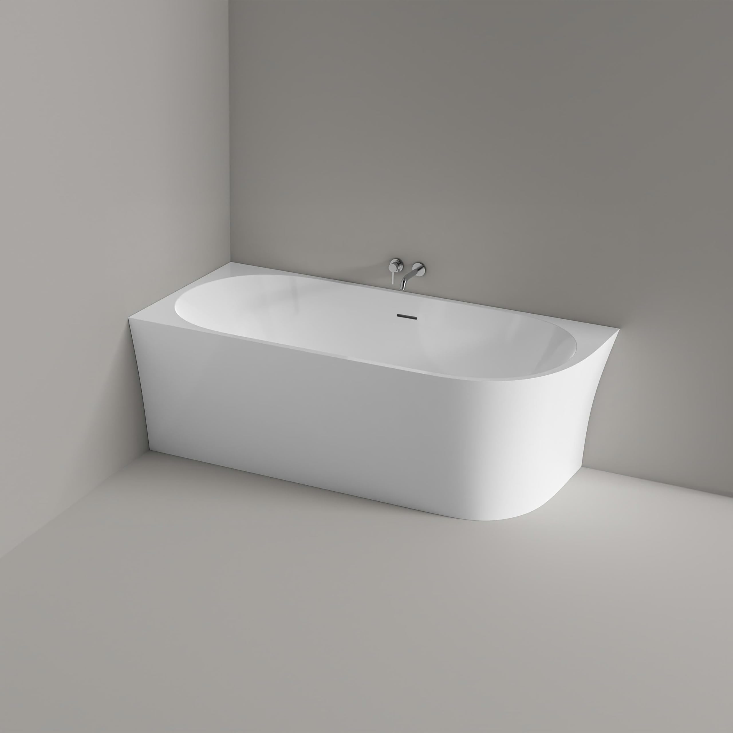 Vasca da bagno freestanding NOVA CORNER - bianco - installazione a sinistra - 170 x 78 cm - Senza rubinetteria, Sistema drenaggio:Senza sistema di drennaggio, Bianco lucido