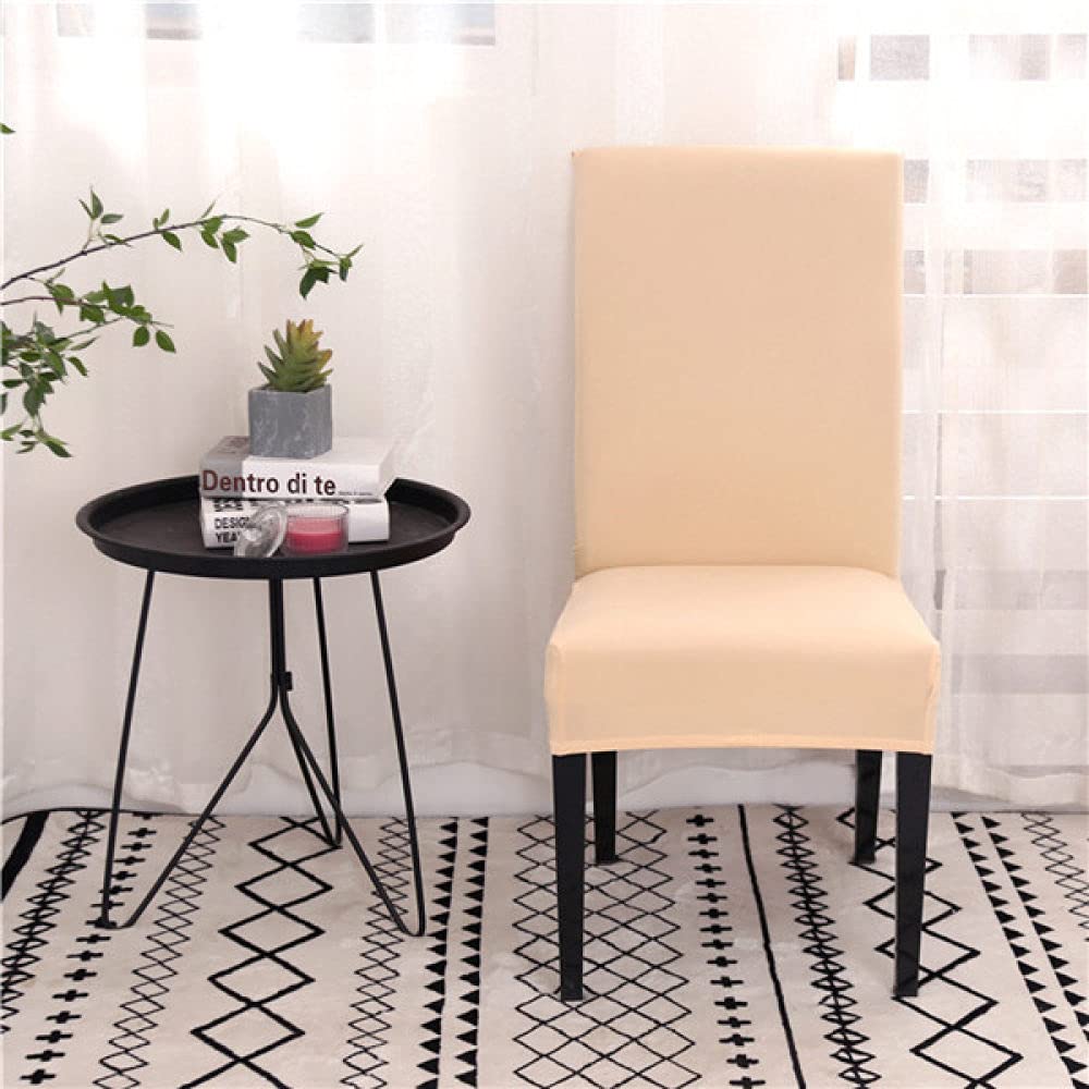 Housse de chaise beige en spandex extensible pour salle à manger et salon lot de 6
