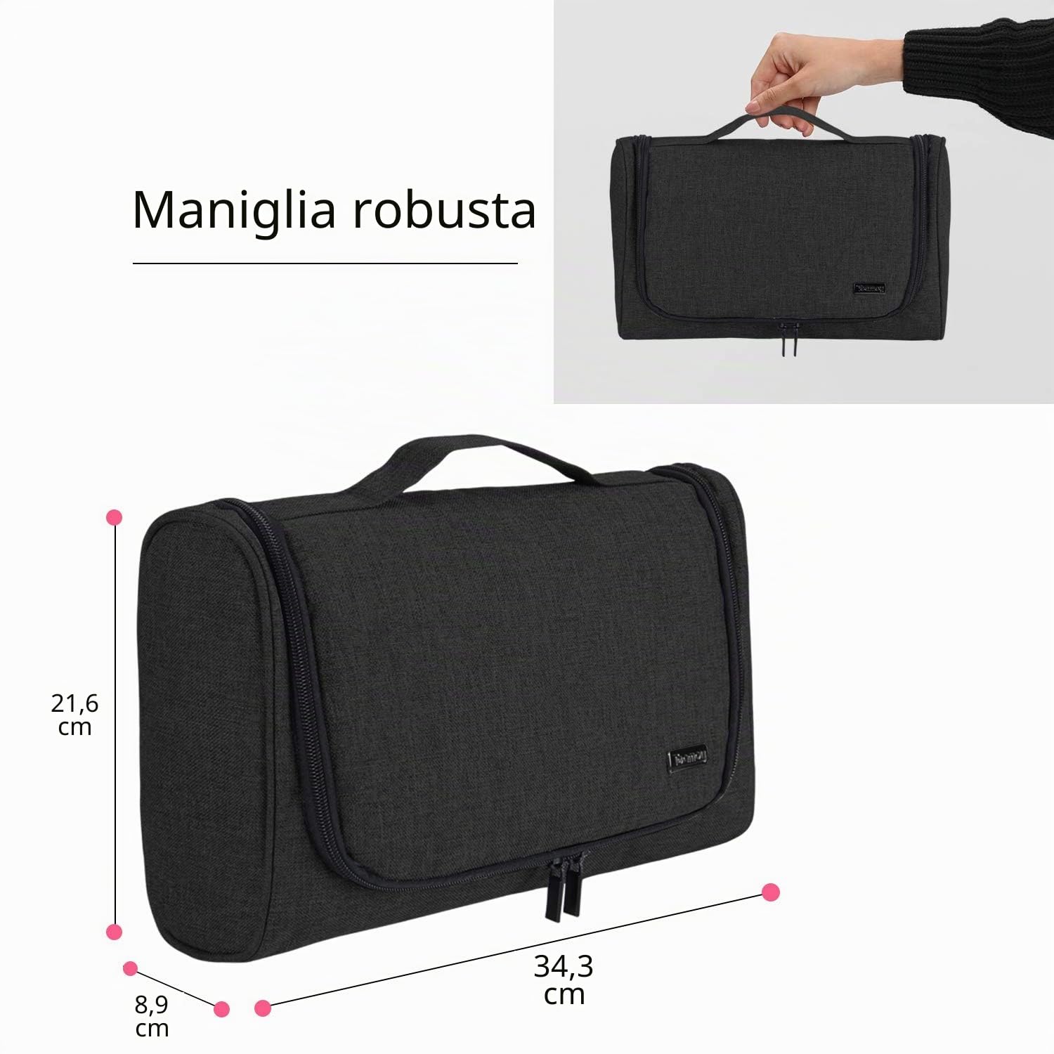 Teamoy Porta da Viaggio Compatibile con Dyson Airwrap Styler, Borsa a Muro Organizzatrice Portatile, Porta asciugacapelli con Gancio, Nero