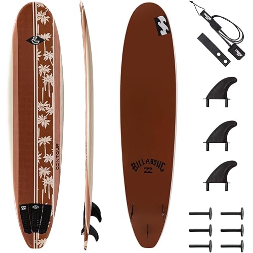 Billabong x CONTOUR SURF Spire 8 ft Soft Top Foam Beginner Surfboard for Adults and Kids Perfect Longboard for Surfing Lightweight and Durable Modern Design for All Levels of Surfers