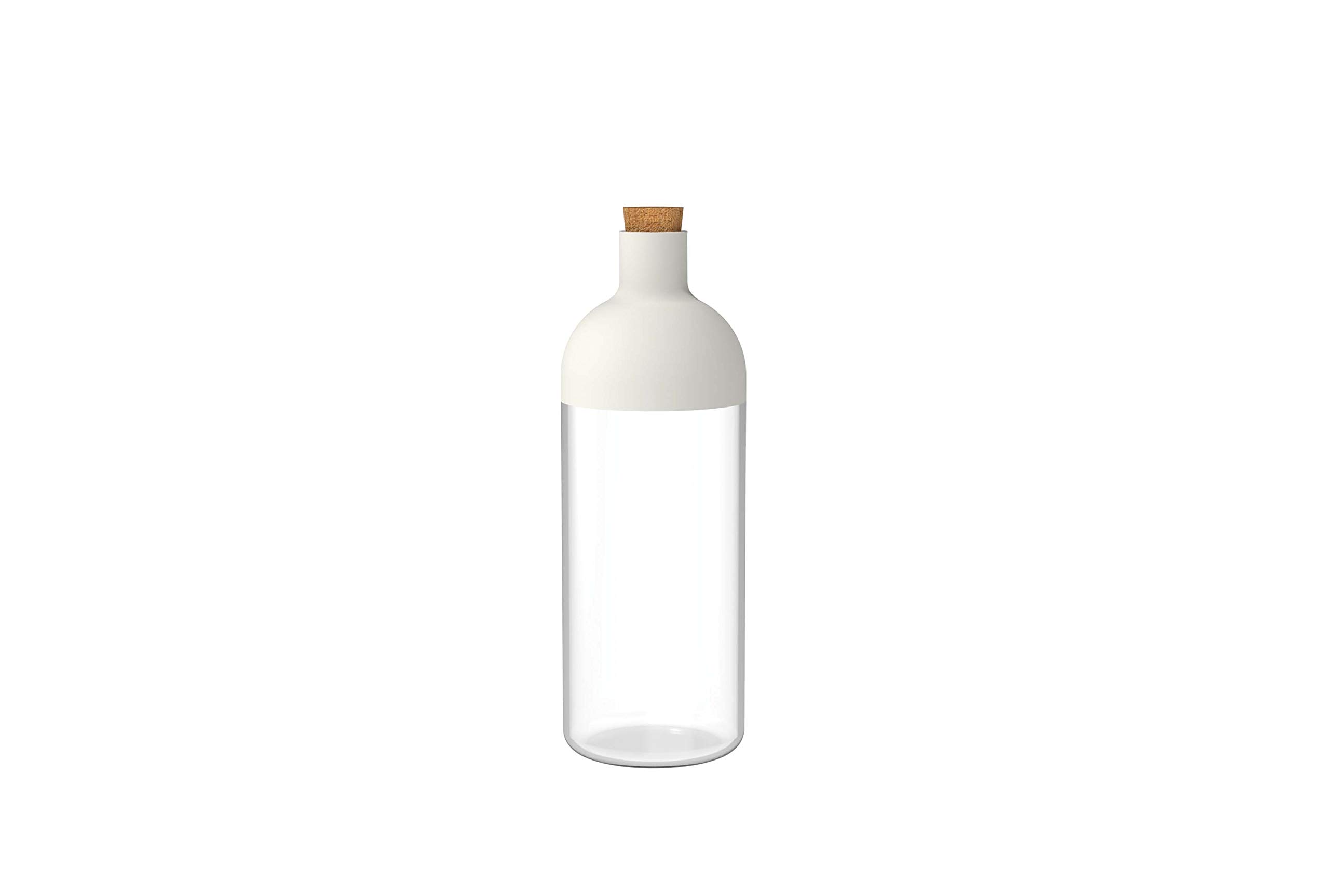 BIESSEBottle Shaped Container With A Lid And A Cork Cap, 900Cc - White & Clear