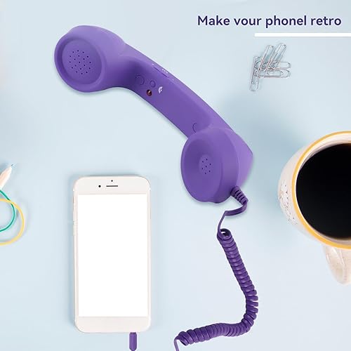 Miniatura 6 de Auricular de teléfono para teléfono celular, teléfono retro con conector de 0.138 in, receptor de teléfono móvil, auriculares antiguos, receptor de