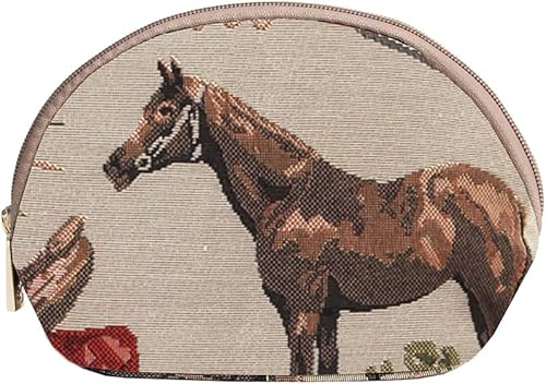 Signare Bolsa de cosméticos para tapicería, bolsa de maquillaje para mujer, Caballo