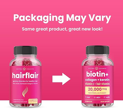 Miniatura 4 de NutraChamps Gomitas para el cabello, piel y uñas, biotina con colágeno y queratina, complejo de belleza de biotina de 5000 mcg, suplemento
