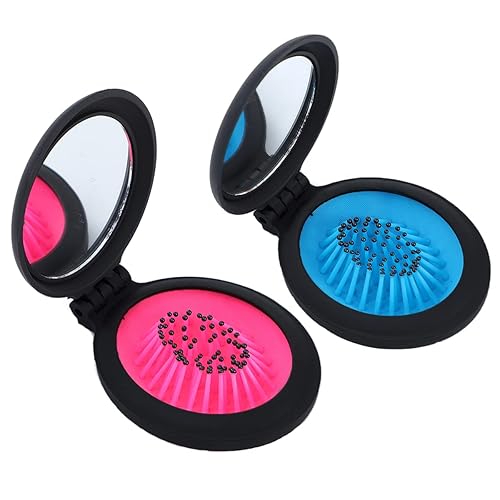 Miniatura 3 de Cepillo de pelo plegable para espejo de viaje, portátil, mágico mojado, mini cepillo de pelo emergente, peine de bolsillo para mujeres... (cepillo