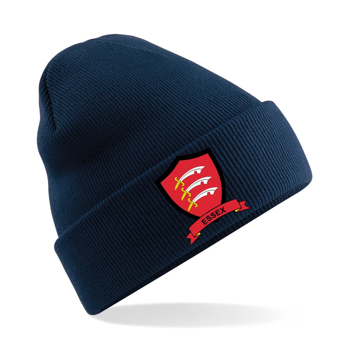 Psave Unisex Navy Essex County Mens Embroidered Beanie Hat, Bob Hat Cricket Sport Your County Embroidery (Navy)