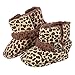 Warm Lovely Soft Sole Baby Girls Bowknot Leopard Snow Fur Boots Crib Shoes 3-12M