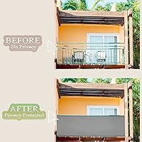 Vista 5 de iCover Pantalla de Privacidad para Balcón de 3.5x16.5 pies, Cubierta de Cercado para Barandilla Resistente a UV para Porche Terraza Patio Jardín