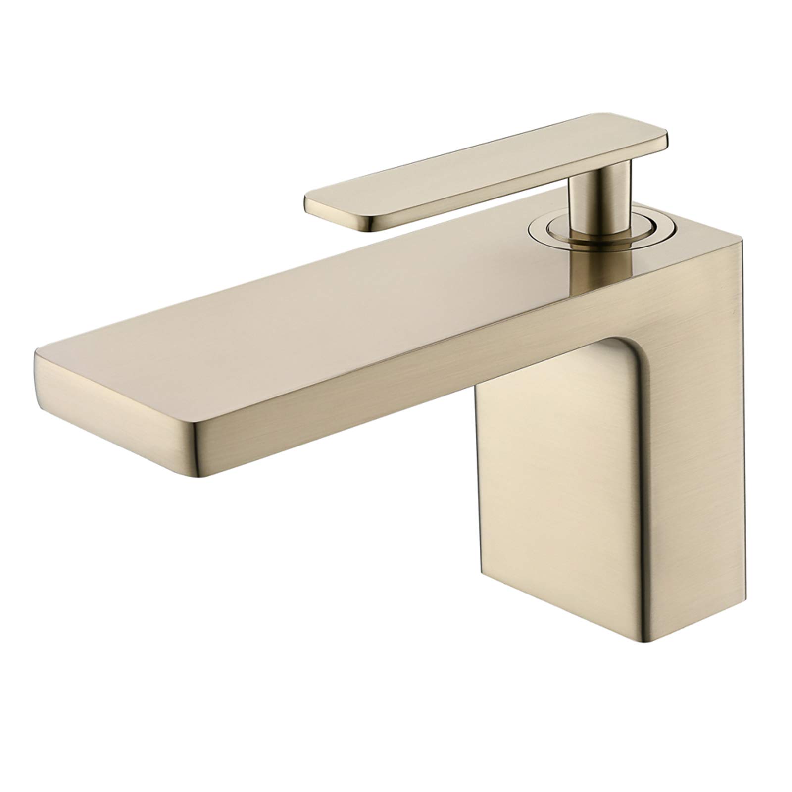 Basin Mixer Tap Brushed Gold Bathroom Sink Faucet Hot and Cold Mixer Lavatory Faucet Single Handle Single Hole