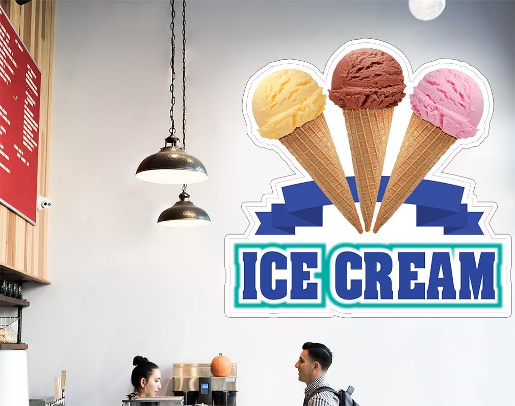 Custom Food Truck Decals Ice Cream Cone Food and Beverage Concession Concession Sign 36 in on Longest Side Design Only