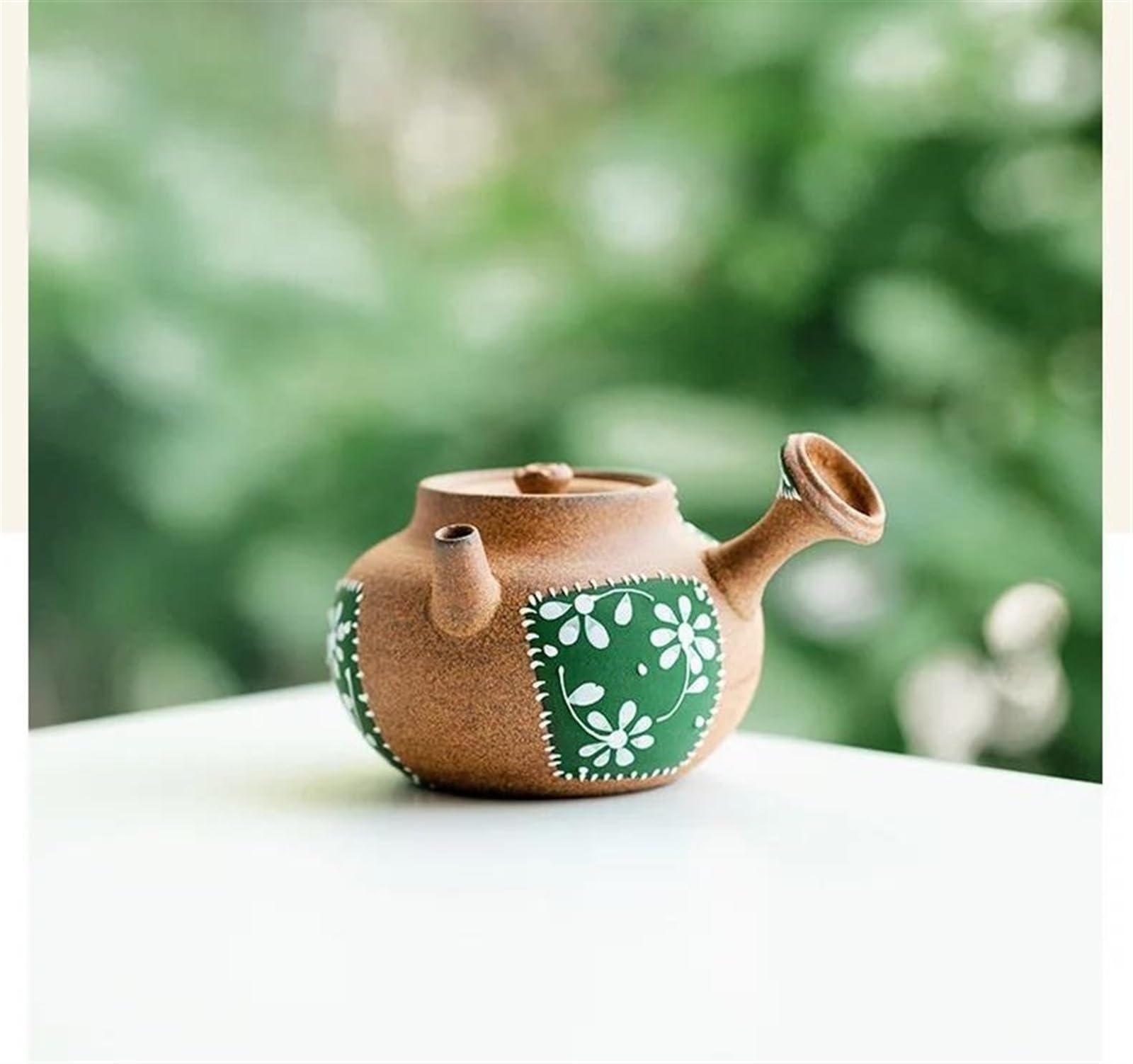Teekannen-Set Teeartikel Zubehör Ornament Reine Handbemalte Grobe Keramik Teekanne Mit Seitlichem Griff Ästhetisches Pflaster Kleine Kanne Teekessel 70 Ml Weihnachts Teekanne Und Tasse Set