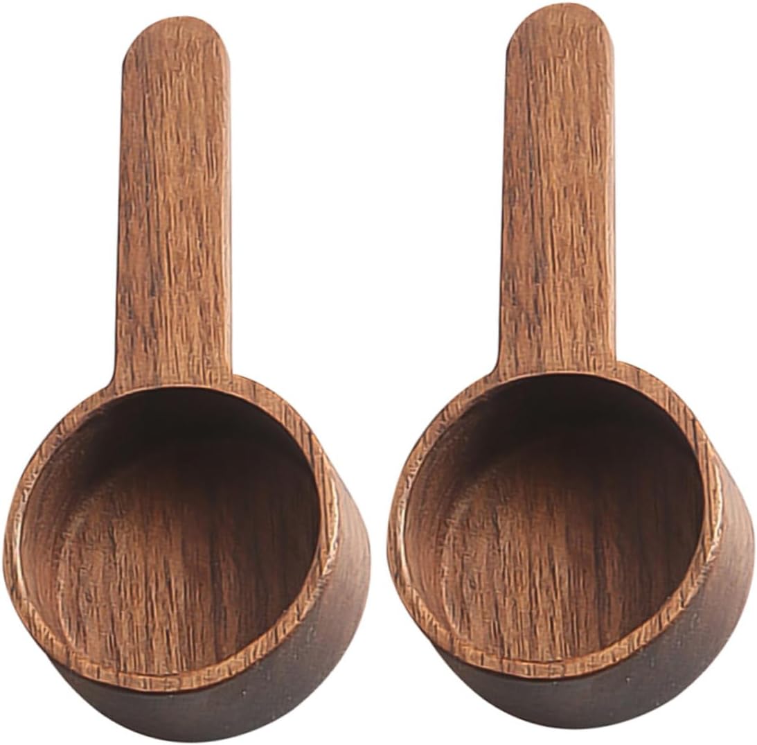 Ciieeo 10pcs Portable Wooden Scoop Tea Scoops for Household Spoons Slotted Design for Coffee Grounds