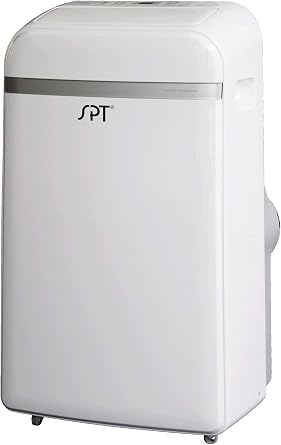 SPT WA-S1032E 13,500BTU Portable Air Conditioner Cooling SACC 10,300BTU, with Cooling, Dehumidifying, Fan, White, Remote Control, 24-hr Timer, for 300-350 sq. ft. 18.39"W x 15.63"D x 30.12"H