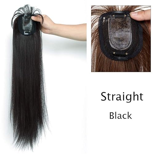 Miniatura 9 de Pinza de pelo Snythetic de 24 pulgadas de largo con flequillo, cabello completo, rizado, ondulado, negro