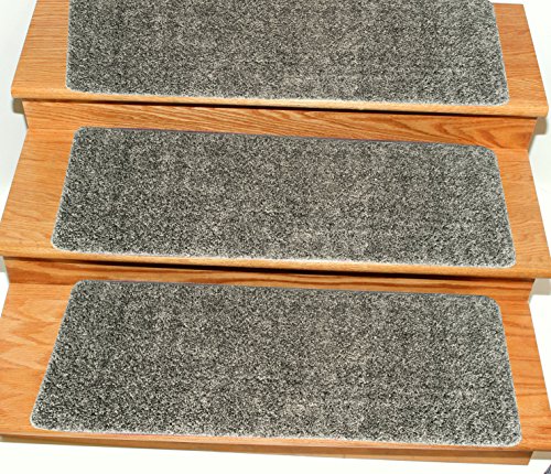 Ottomanson Comfort Collection Carpet, Stair Treads - 5 Pack, Solid Grey, 5 Count
