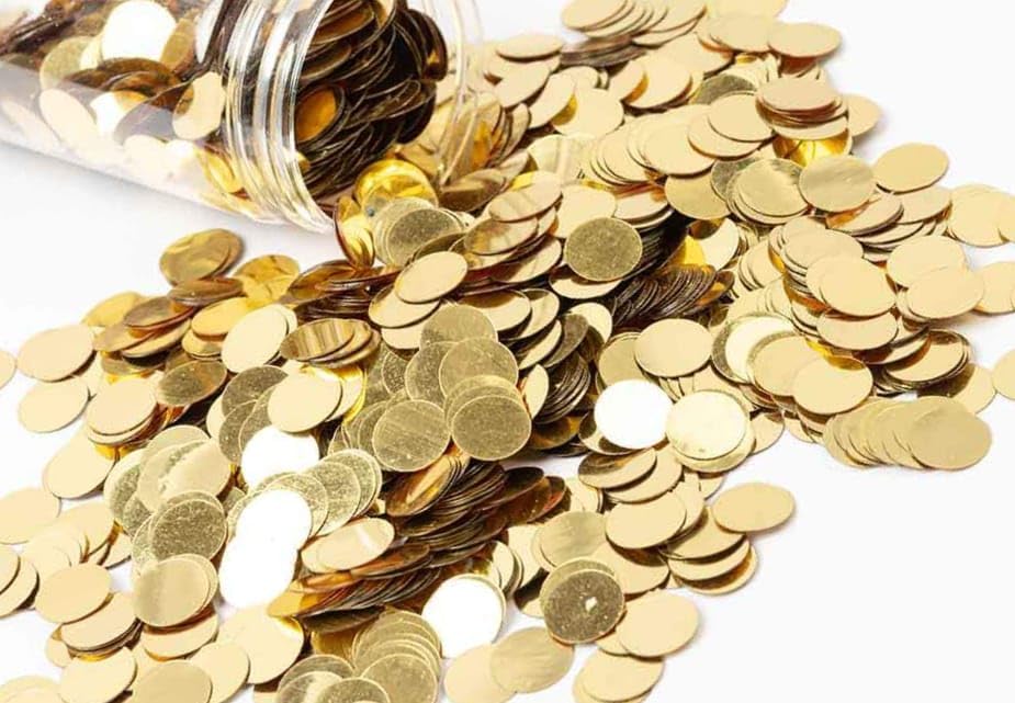 THE CRAFT CARTEL Golden Circular Without Hole Opaque Plastic Sequins/Sitara (Size-12.mm) (Pack Of 100 Grams) Use For Jewellery making/Saree/Dupatta/Lehanga/Dresses/Kurti/Home Decoration/School Project/And All Art And Fashion work-image-9