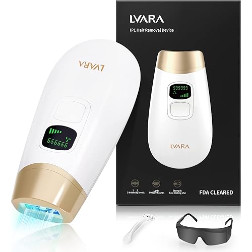 [FDA Cleared] IPL Hair Removal - LVARA Permanent Laser Hair Removal Device for Women Men - Painless At Home Hair Remover, 999,999 Flashes for Facial Bikini Legs Armpits