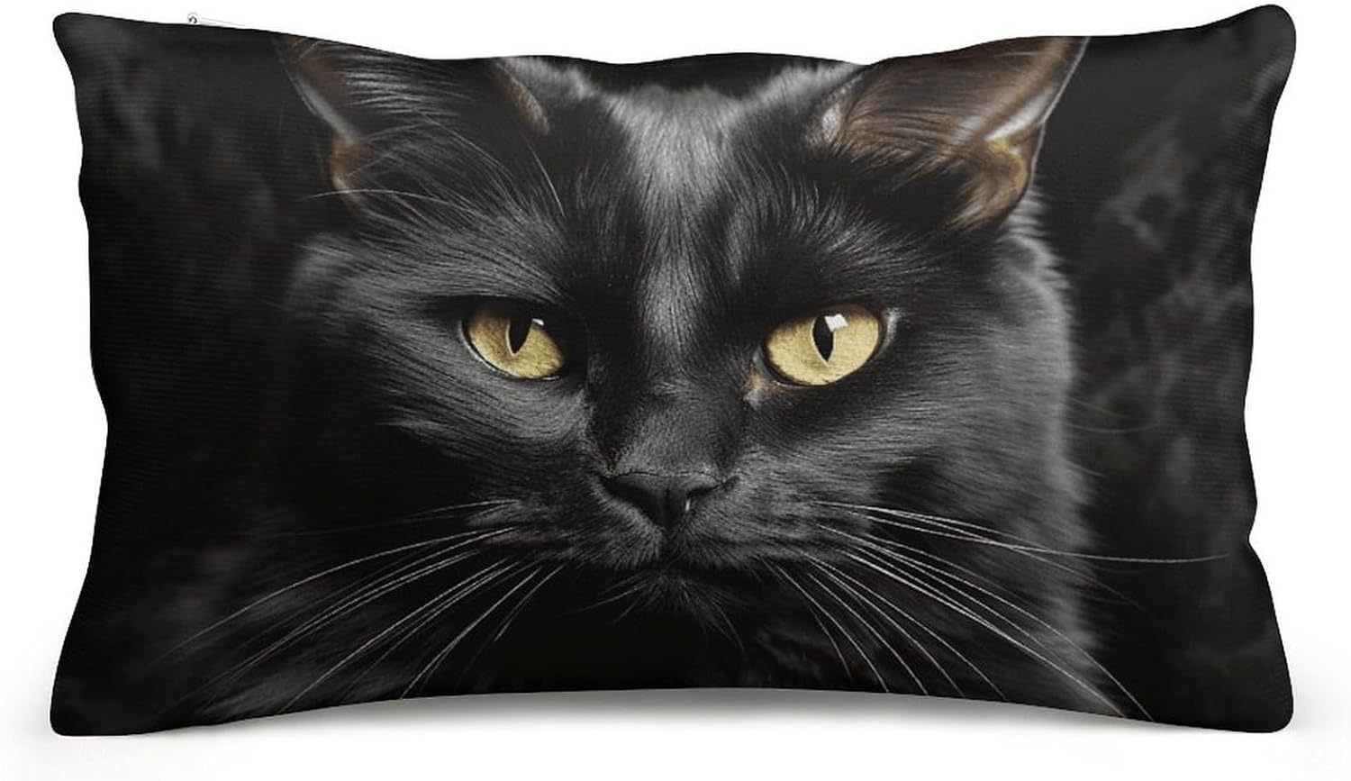 A Black Cat on A Black Background Pillow Cases Queen Size Set of 1 Soft Comfortable Throw Pillows Covers Decorative Pillowcase with Zipper Bed Cushion Covers for Couch Sofa Bedroom 8"x12"