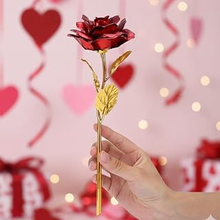 MPROW Gold Plated Artificial Rose Flower - Valentine Gift for Girlfriend Boyfriend Girls Boys Husband Wife Love Couple Price In India