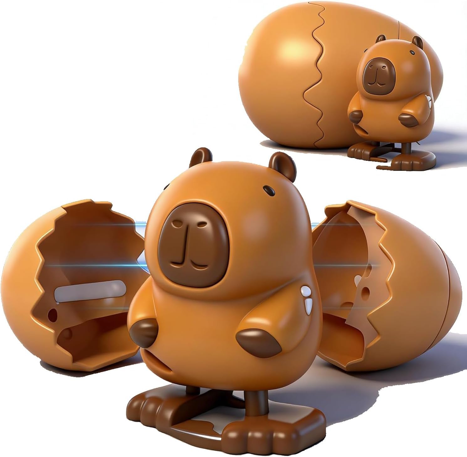 Wind-Up Surprise Eggs Easter’s Latest Gift Wind-Up Capybara Figure Hatching Surprise Egg Eggshells Pop Open & Automatic Walking Hatchlings Fun Party Favors Gag Gift