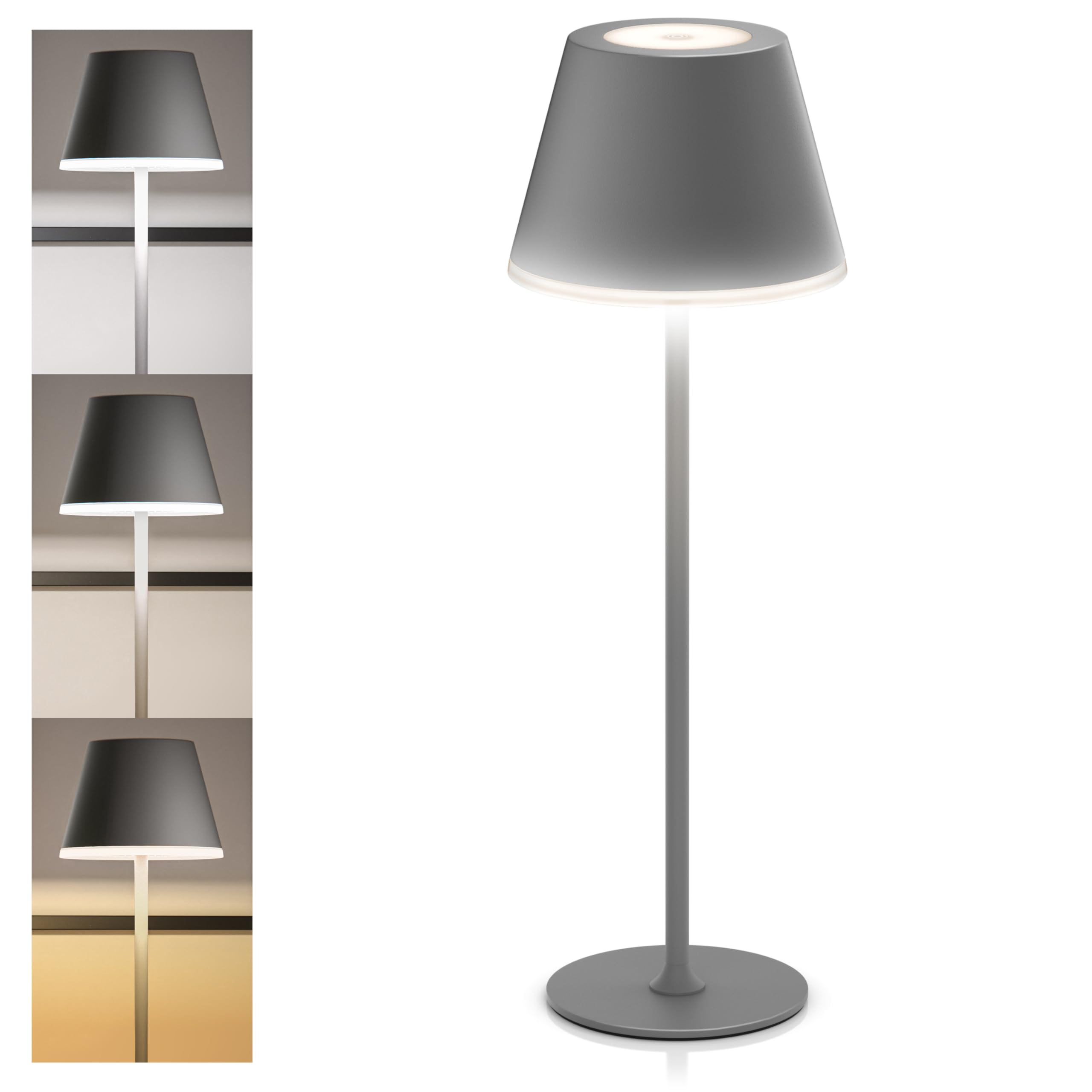 CSL - Tischlampe LED mit Akku - Kabellos - Touch - Helligkeit dimmbar ...