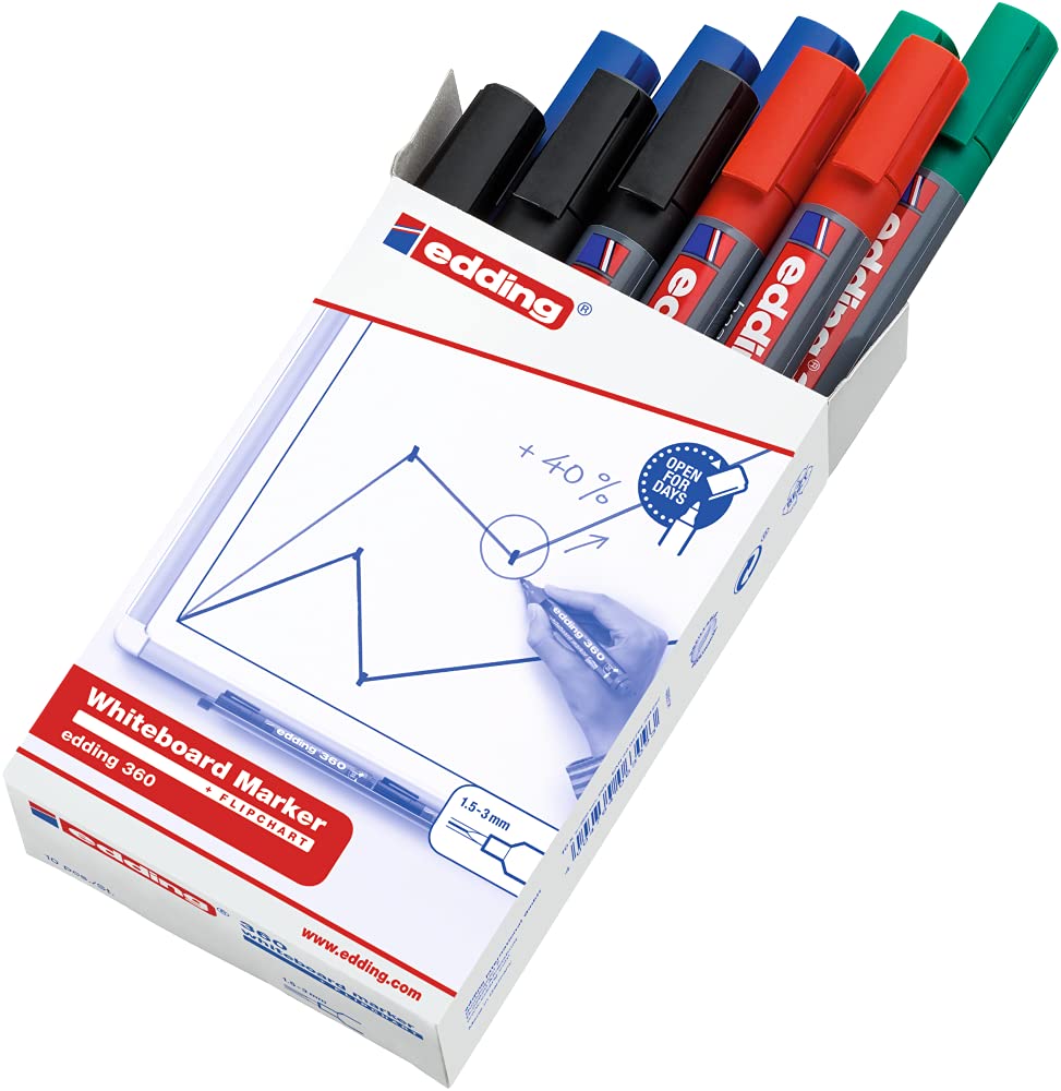 Edding 360 Marker do wycierania suchości końcówka punktowa 1,5-3 mm różne ref 360-099 [opakowanie 10]