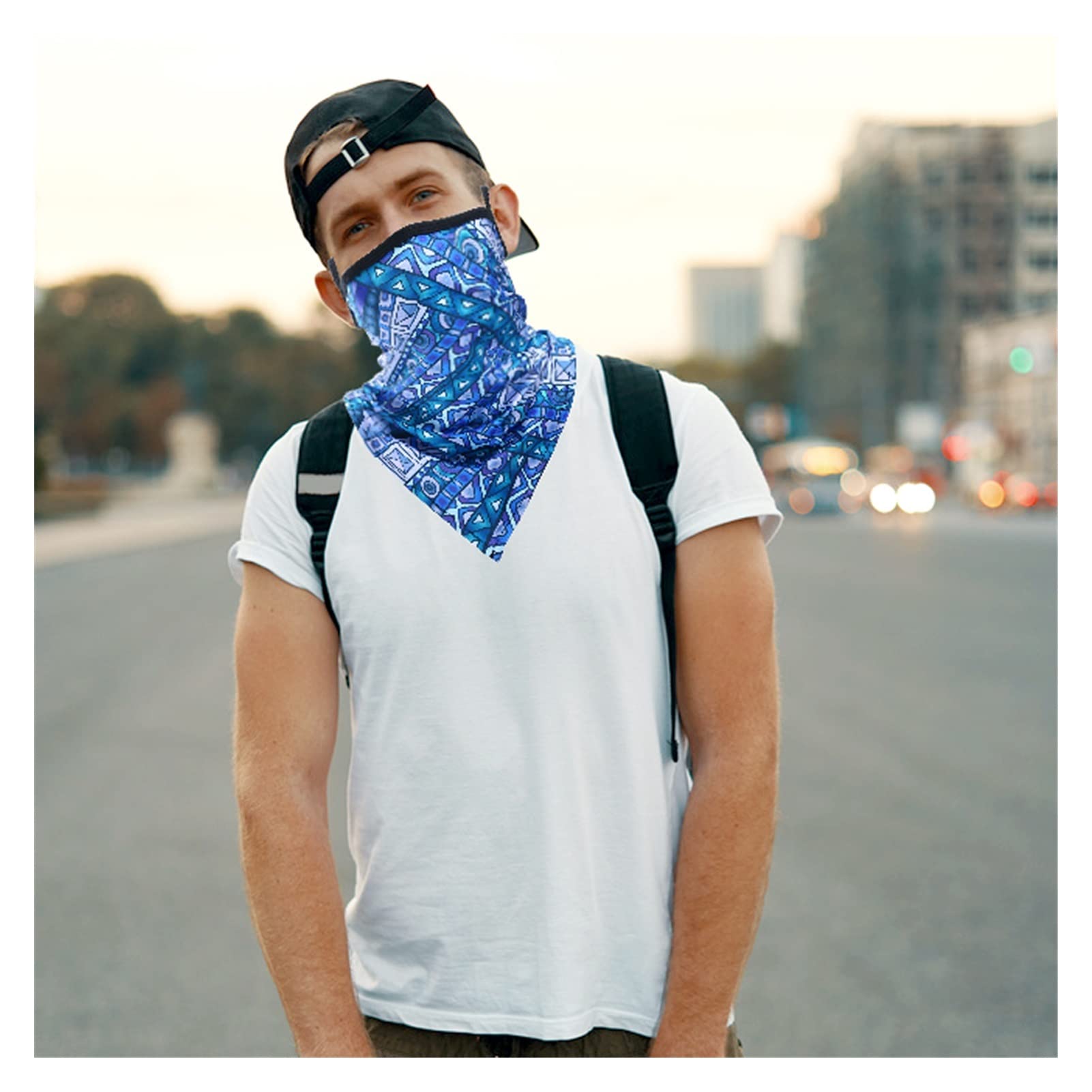 Top Bedruckte Halbmaske Dreieck Schal Gesichtsabdeckung Bandana Running Cycling Neck Gitter Wanderski Sport Coole Earloop Maske Männer Frauen Frauen