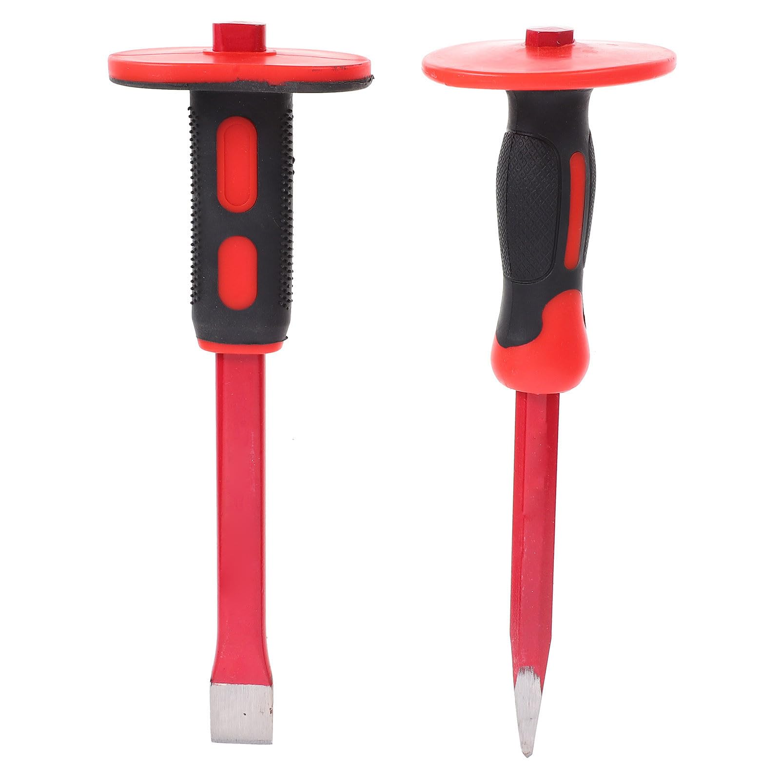 BESPORTBLE Set de 2 Burins à Béton Protège-main, Ciseaux à Maçonnerie en Acier Chrome-vanadium Haute Dureté, Adaptés pour Briques et Béton en Maçonnerie