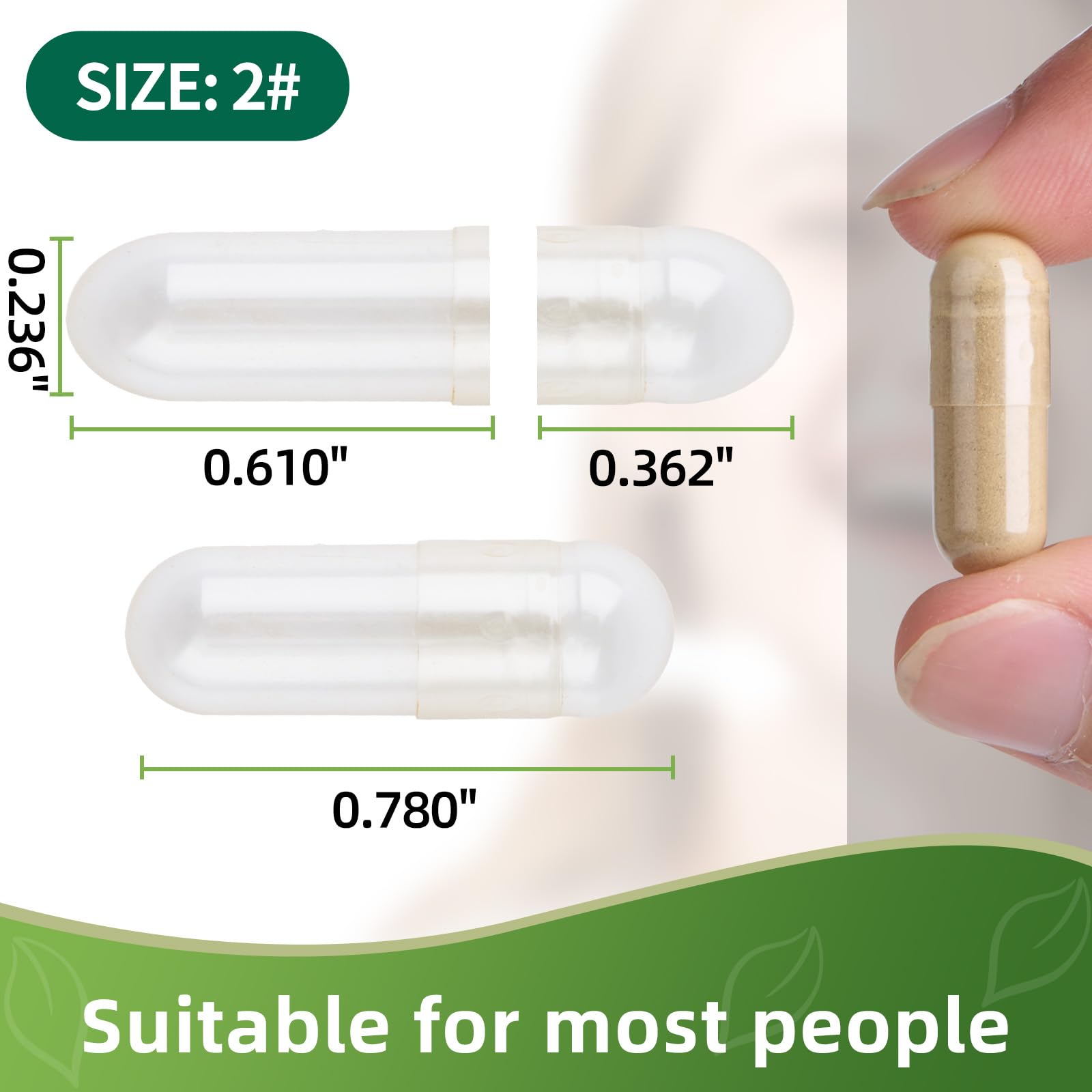 Capsule vuote di misura 2, 100 capsule vuote trasparenti, misura 2, con kit di riempimento, capsule vegane vegetariane riempibili, vuote per vitamine, facili per integratori fai da te