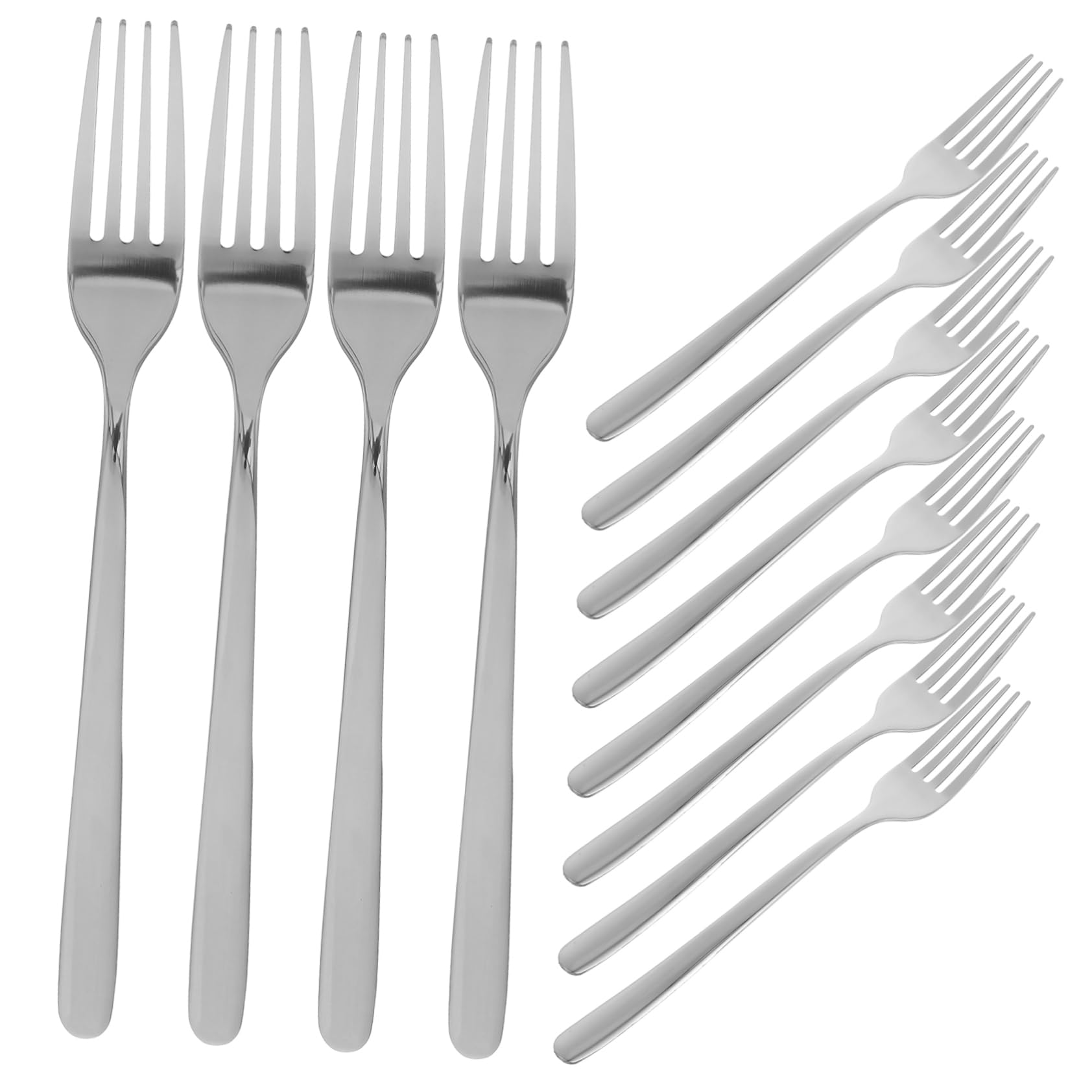 Ciieeo 12Pcs Stainless Steel Fork Set Silverware for Home Restaurant Hotel Use Dishwasher Safe Dinner Forks for Appetizers Salads Desserts