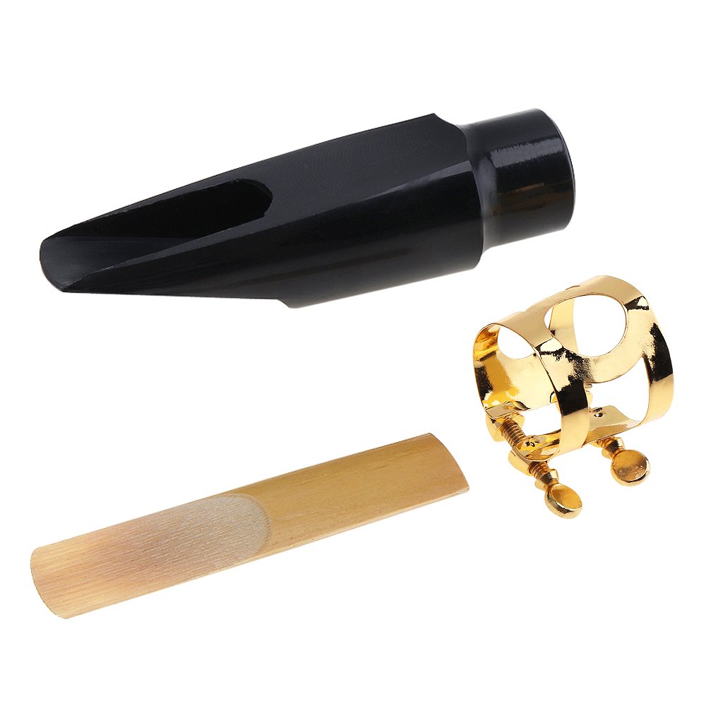OriGlam Alto Sax Mouthpiece Set, Professional Alto Sax Saxophone Mouthpiece Kit with Cap Metal Buckle Reed Pads Musical Instruments for Alto Saxophone Replacement - Image 2