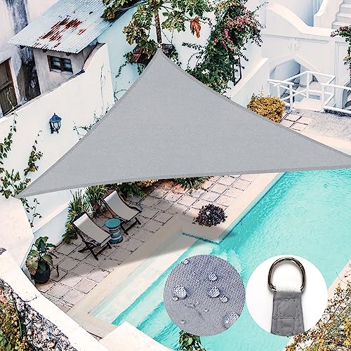 RICHIE Sun Shade Sail Triangle 5x5x5m Waterproof,98% UV Block Awnings for Patios with Free Rope Sunscreen Awning Canopy